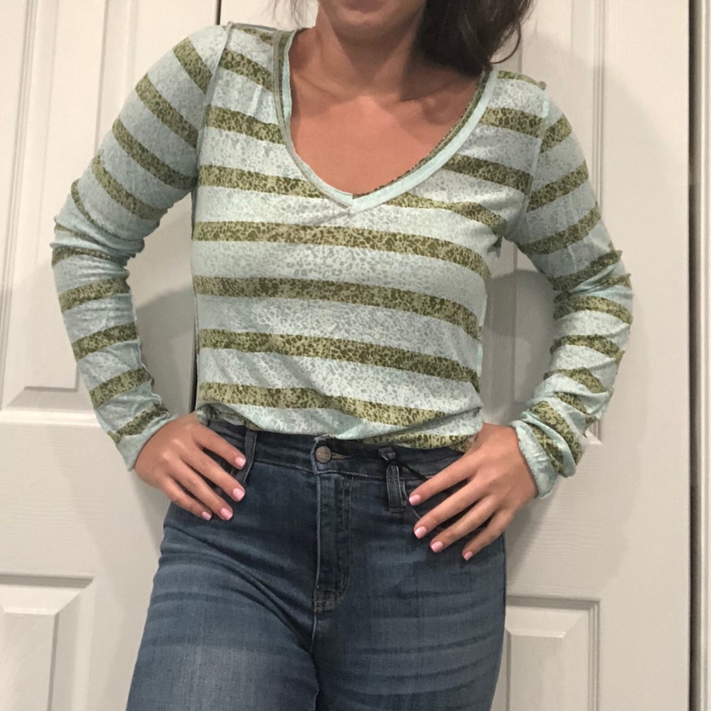 Free People Striped Long Sleeve